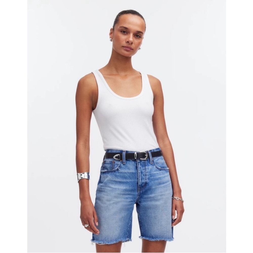 Madewell Long Denim Shorts midwash Size 31 $68